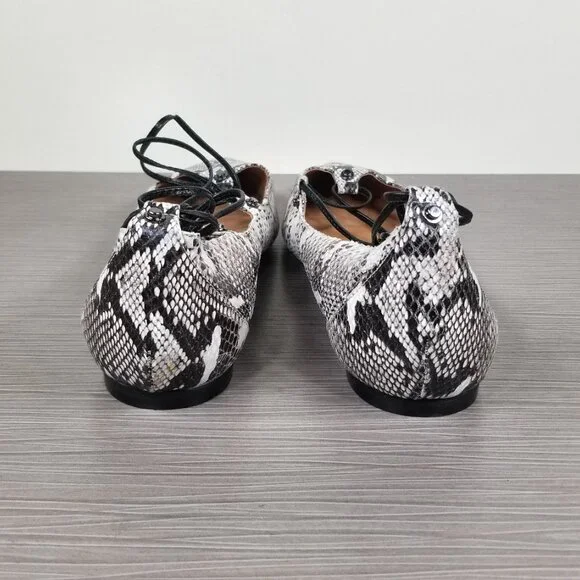 Halogen Owen Ghillie Flat. Snakeskin Black & White Print, Womens Size 9.5 M - Picture 5 of 12